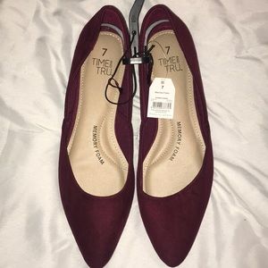 Memory Foam Burgundy Flats